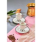 Cooker Lavin 2 Kişilik 90 ml Porselen Kahve Fincan Takımı CKR3866 - Pembe