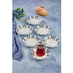 Cooker Özel Seri 12,5 Cm Porselen Alaçatı Desenli 6'lı Çay Tabağı