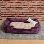 Cookie Pet 70x50 cm Mürdüm Bej Dolgulu Kedi Köpek Yuvası
