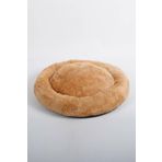Cookie Pet Sherpa Polar Yıkanabilir Yuvarlak Köpek Kedi Yatağı 50 cm Hardal