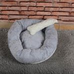Cookie Pet Sherpa Polar Yıkanabilir Yuvarlak Köpek Kedi Yatağı 60 cm Gri
