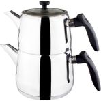 Cookina Plus Lara Orta Boy Gümüş Çaydanlık Seti