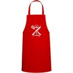 Cooking Yazılı Özel Baskılı Chef Mutfak Önlüğü Kırmızı