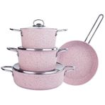 Cookplus Biogranit Alfa Pink 7 Parça Tencere Seti