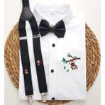Cool Bebe Maymun Kukuli Askı Papyon Gömlek - Siyah - 7 Yaş