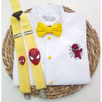 Cool Bebe Örümcek Adam Konseptli Askı Papyon Gömlek - 13 Yaş - 12R-Sarı