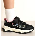 Cool Bella-Ptk 26/30 Kız Çocuk Cırtlı Sneaker Spor Ayakkabı - Siyah