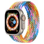 Cool Cold Apple Watch Uyumlu 42/44/45/46/49 mm Seri 2 3 4 5 6 7 8 Se 9 10 Uyumlu Esnek Örgü Kordon - Pembe Gökkuşağı
