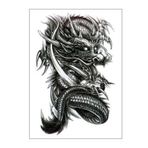 Cool Dragon Geçici Dövme Çıkartması - Kol, Bacak ve Omuz İçin Büyük Boy Su Geçirmez Tattoo