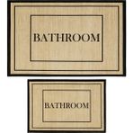 Cool Halı Armasi Banyo Paspası Dijital Baskı Makinede Yıkanabilir Kaymaz Ikili Banyo Paspas Takım 40X60 60X100 - Siyah - Kahverengi