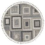 Cool Halı Bress 1404 Gri Halı Bukle İskandinav Halı Etnik Antre Halısı Dekoratif Yuvarlak Mutfak Halısı