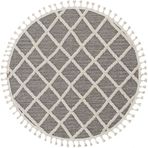 Cool Halı Bress 1409 Gri Halı Bukle İskandinav Halı Etnik Antre Halısı Dekoratif Yuvarlak Mutfak Halısı