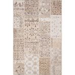 Cool Halı Carnival Krem Halı Patchwork Halı Yolluk Dijital Baskı Makinede Yıkanabilir Vintage Halı