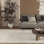 Cool Halı Elit 13 Krem Gri Bukle Salon Halısı Etnik Mutfak Halısı Dokuma Halı Koridor Halısı Yolluk
