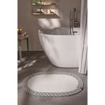 Cool Halı Glenn Krem Oval Banyo Paspası Yıkanabilir El Dokuma Örgü Lavabo Önü Tuvalet Önü Duş Önü Bohem Paspas