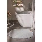 Cool Halı Glenn Oval Banyo Paspası Açık Gri Çift Taraflı Makinede Yıkanan Modern Tekli Lavabo Kapı Önü Paspası