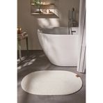 Cool Halı Glenn Oval Banyo Paspası Krem Rengi Çift Taraflı Tekli Minimal Tasarım Yıkanabilir Tuvalet Paspası