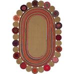 Cool Halı Luke 431 Renkli Oval Halı Paspas Örgü Hasır Kilim Yolluk Bohem Mutfak Balkon Banyo Halısı Çok Renkli