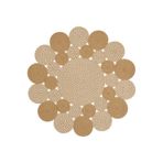 Cool Halı Luke 432 Kahve Beyaz Yuvarlak Halı Dekoratif Antre Hol Halısı Hasır Balkon Halısı Banyo Halısı