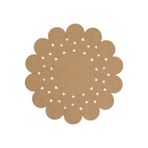 Cool Halı Luke 433 Bej Yuvarlak Halı Çiçek Şekilli Dekoratif Antre Hol Halısı Hasır Balkon Halısı Banyo Halısı