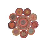 Cool Halı Luke 439 Yuvarlak Halı Çiçek Şekilli Dekoratif Antre Hol Halısı Hasır Balkon Halısı Banyo Halısı