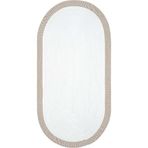 Cool Halı Luke Beyaz Yıkanabilir Oval Mutfak Halısı Dekoratif Leke Tutmayan Hasır Tezgah Önü Mutfak Paspası