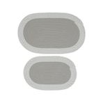 Cool Halı Luke Gri Oval Modern Banyo Paspası Kaymaz Soft Desenli El Dokuma Dekoratif 2’li Set (40x60 50x80)