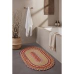 Cool Halı Luke Renkli Oval Banyo Paspası Tekli Yıkanabilir Çift Taraflı El Dokuma Klozet Önü Duş Önü Paspası