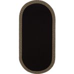 Cool Halı Luke Siyah Yıkanabilir Oval Mutfak Halısı Dekoratif Leke Tutmayan Hasır Tezgah Önü Mutfak Paspası