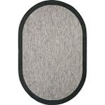 Cool Halı Pratico Gri Oval Mutfak Halısı Sisal Görünümlü Yıkanan Kaymaz Dot Taban Dijital Baskı Halı