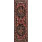 Cool Halı Private Bordo Yolluk Etnik Desen Otantik Şönil Halı Yıkanabilir Eskitme Vintage Göbekli Koridor Halı