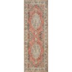 Cool Halı Private Kiremit Etnik Desenli Şönil Halı Yolluk Yıkanabilir Eskitme Vintage Göbekli Koridor Halısı
