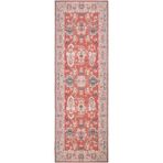 Cool Halı Private Kırmızı Eskitme Vintage Halı Otantik Etnik Desen Şönil Yolluk Yıkanabilir Koridor Halısı