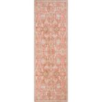 Cool Halı Private Turuncu Yolluk Eskitme Etnik Desen Hol Koridor Halısı Yıkanabilir Vintage Şönil Yolluk Halı - 75 x 230 cm