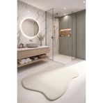Cool Halı Puffy Amorf Taş Rengi Banyo Halısı Spa Tarzı Kalın Peluş Yumuşak Duş Önü Banyo Paspası (80x120)