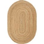 Cool Halı Vime 01e Natural Oval Jüt Halı Yolluk El Dokuma Jüt Kilim Hasır Halı Dekor Halı Bohem Halı Bej