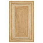Cool Halı Vime 10 Natural Beyaz Jüt Halı Yolluk El Dokuma Jüt Kilim Hasır Halı Bohem El Halısı Otantik Halı