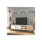 Cool Home Marin Tv Ünitesi Tv Sehpası 180 Cm Çizgi Desenli , Raflı , Sis Gri