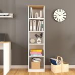 Cool Home Olven Kitaplık 5 Raflı , 162 cm Beyaz-Meşe