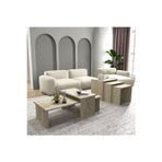 Cool Home Vera 2 ' li Orta Sehpa Ve Zigon Sehpa Seti , Servis Sehpası Traverten (Mermer Desen)