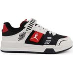Cool King Cırtlı Ortopedik Taban Günlük Çocuk Sneaker Spor Ayakkabı - Siyah - Kırmızı
