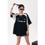 Cool mans Oversize Retro Y2K Vintage Streetwear Harajuku Black Energy Reglan Kol T-Shirt