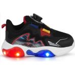 Cool Remy-Ptk 26/30 Çocuk Mekanizmalı Akıllı Bağcık Sistem Işıklı Taban Sneaker Spor Ayakkabı - Siyah