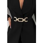 Cool & Sexy BE663 Kadın Siyah Lastikli Gold Tokalı Kemer