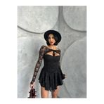 Cool & Sexy Bolero Detay İçi Şortlu Mini Elbise Siyah