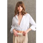 Cool & Sexy Kadın Beyaz Beli Lastikli Gömlek ELT3835
