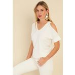 Cool & Sexy Kadın Beyaz Omuzları Açık Bluz BR1329