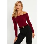 Cool & Sexy Kadın Bordo Bluz HOR13