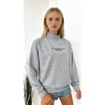 Cool & Sexy Kadın Dik Yaka Oversize Sweatshirt Yazı Baskılı