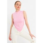 Cool & Sexy Kadın Pembe Kolsuz Crop Bluz ZH07